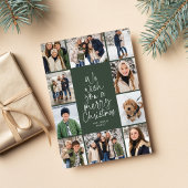 Vrolijk kerstboomplezier 10 fotocollage groen feestdagenkaart