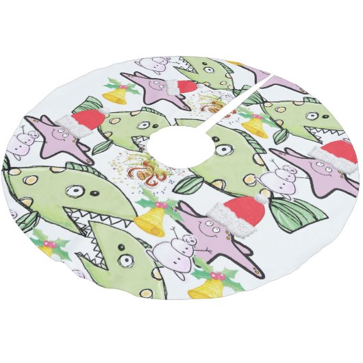 Vrolijk kerstboomrok — Santa Hat, visoceaan Kerstboom Rok (Gekanteld)