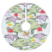 Vrolijk kerstboomrok — Santa Hat, visoceaan Kerstboom Rok (Voorkant)