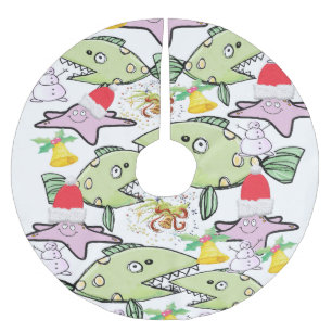 Vrolijk kerstboomrok — Santa Hat, visoceaan Kerstboom Rok