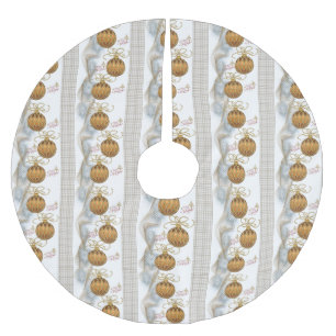 Vrolijk kerstboomrokken met gouden kerstversiering kerstboom rok