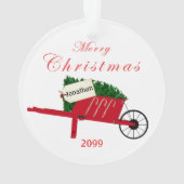 Vrolijk kerstboomrood  kruipertje ornament (achterkant)