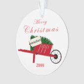 Vrolijk kerstboomrood  kruipertje ornament (voorkant)