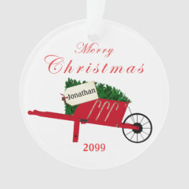 Vrolijk kerstboomrood  kruipertje ornament