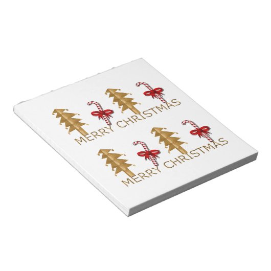 Vrolijk kerstboomrood Snoep Notitieblok (Schuin)