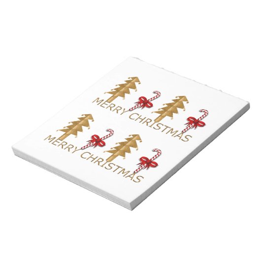 Vrolijk kerstboomrood Snoep Notitieblok (Linkerzijde)