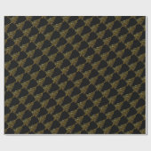 Vrolijk kerstboomsterren zwart Gold Shiny Chic Cadeaupapier (Vlak)