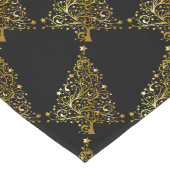 Vrolijk kerstboomsterren zwart Gold Shiny Chic Lange Tafelloper (Hoek)