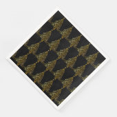 Vrolijk kerstboomsterren zwart Gold Shiny Chic Servetten (Hoek)