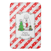 Vrolijk kerstboomtje 2 Poodle (white) Badmat (Voorkant Verticaal)
