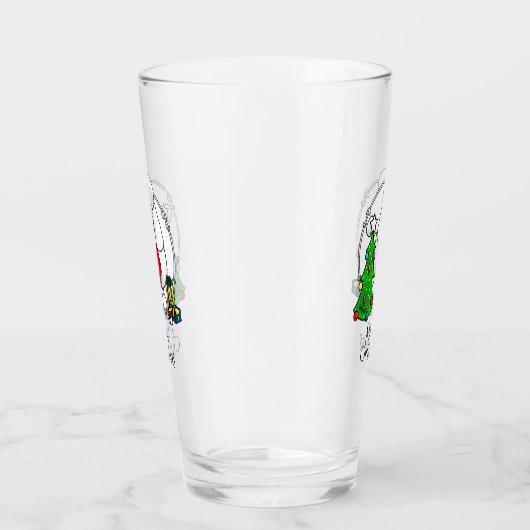 Vrolijk kerstboomtje 2 Poodle (white) Glas (Rechts)