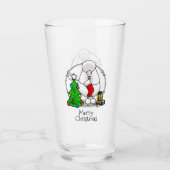 Vrolijk kerstboomtje 2 Poodle (white) Glas (Voorkant)