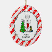 Vrolijk kerstboomtje 2 Poodle (white) Keramisch Ornament (Rechts)