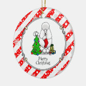 Vrolijk kerstboomtje 2 Poodle (white) Keramisch Ornament (Links)