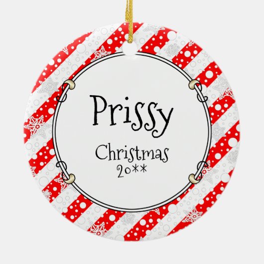 Vrolijk kerstboomtje 2 Poodle (white) Keramisch Ornament (Achterkant)