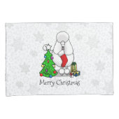 Vrolijk kerstboomtje 2 Poodle (white) Kussensloop (Voorkant-Rechts)
