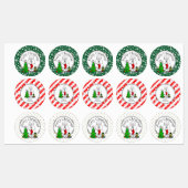 Vrolijk kerstboomtje 2 Poodle (white) Labels (Vel)