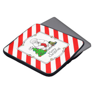 Vrolijk kerstboomtje 2 Poodle (white) Laptop Sleeve