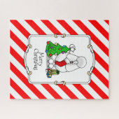 Vrolijk kerstboomtje 2 Poodle (white) Legpuzzel (Horizontaal)