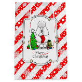 Vrolijk kerstboomtje 2 Poodle (white) Medium Cadeauzakje (Achterkant)