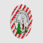 Vrolijk kerstboomtje 2 Poodle (white) Ornament (voorkant)