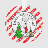 Vrolijk kerstboomtje 2 Poodle (white) Ornament (voorkant)