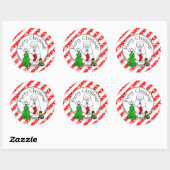 Vrolijk kerstboomtje 2 Poodle (white) Ronde Sticker (Vel)