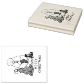 Vrolijk kerstboomtje 2 Poodle (white) Rubberstempel (Gestempeld)