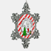 Vrolijk kerstboomtje 2 Poodle (white) Tin Sneeuwvlok Ornament (Links)