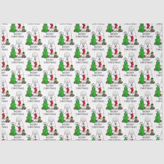 Vrolijk kerstboomtje 2 Poodle (white) Tissuepapier (Voorkant)