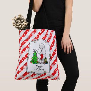 Vrolijk kerstboomtje 2 Poodle (white) Tote Bag