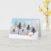 Vrolijk kerstboomtje en kieuwen in het Spruce Fore Kaart (Gele Bloem)