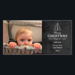 Vrolijk kerstbord met boomfotokaart feestdagenkaart<br><div class="desc">Vervang gewoon ons afbeelding door de jouwe en verander de formulering.</div>