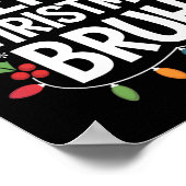 Vrolijk kerstborstel Gelukkig kerstgezin Xmas C Poster (Hoek)