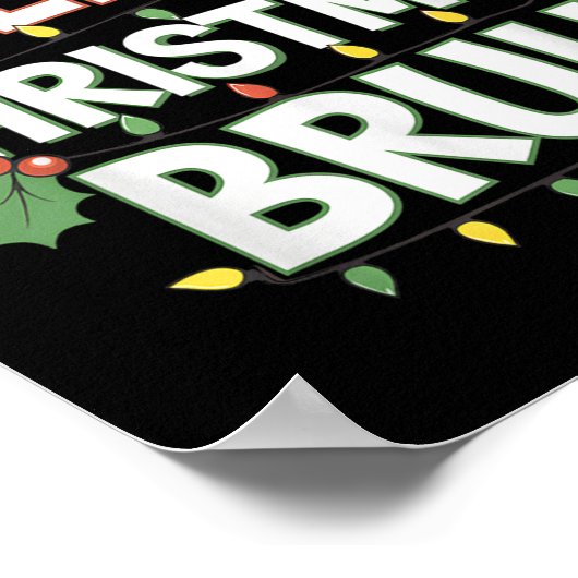 Vrolijk kerstborstel Gelukkig kerstgezin Xmas C Poster (Hoek)