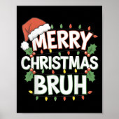 Vrolijk kerstborstel Gelukkig kerstgezin Xmas C Poster (Voorkant)