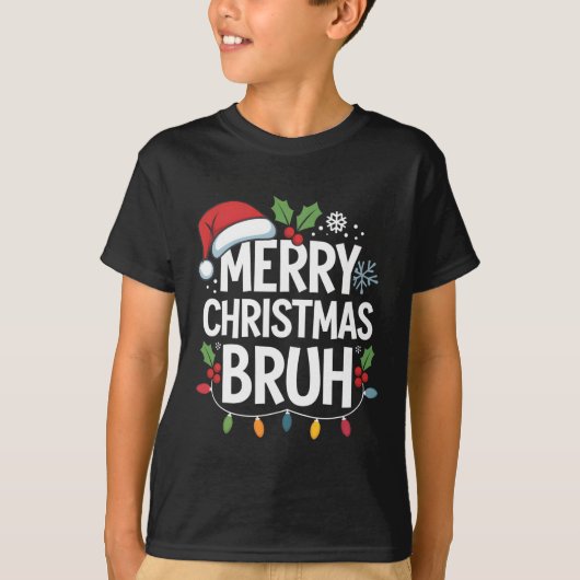 Vrolijk kerstborstel Gelukkig kerstgezin Xmas C T-shirt (Voorkant)