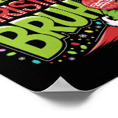 Vrolijk Kerstborstel Groene Hand Santa Hat Xmas Fa Poster (Hoek)