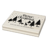 Vrolijk kerstbos dieren, herten en bomen rubberstempel (Stempel)