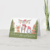 Vrolijk kerstbos Dieren Kaart (Voorkant)