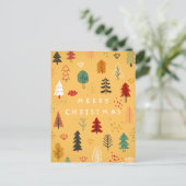 Vrolijk kerstbos - een feestelijk bos feestdagenkaart (Staand voorkant)