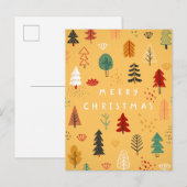 Vrolijk kerstbos - een feestelijk bos feestdagenkaart (Voorkant / Achterkant)
