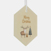 Vrolijk kerstbos glas ornament (Voorkant Rechts)