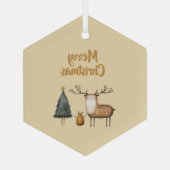 Vrolijk kerstbos glas ornament (Achterkant)