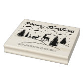 Vrolijk kerstbos Herten en Bomen Rubberstempel (Stempel)