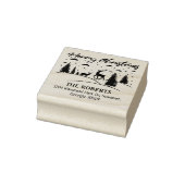 Vrolijk kerstbos Herten en Bomen Rubberstempel (Stempel)