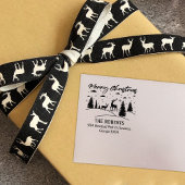 Vrolijk kerstbos Herten en Bomen Rubberstempel