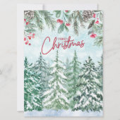 Vrolijk kerstbos, rode bessen, dennenappels kaart (Voorkant)