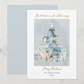 Vrolijk kerstbos Waterverf vakantie Kaart (Voorkant / Achterkant)