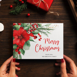 Vrolijk kerstbotanisch groen feestdagenkaart